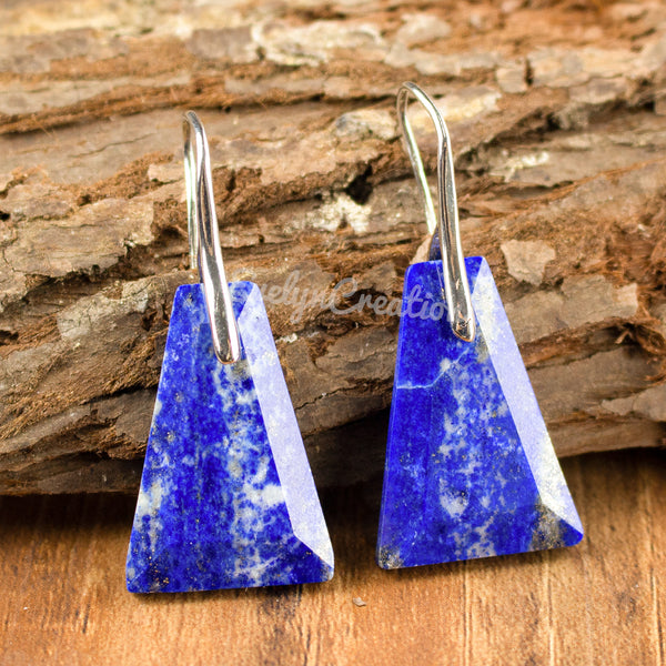 Natural Lapis Lazuli Stone Healing Drop Earrings