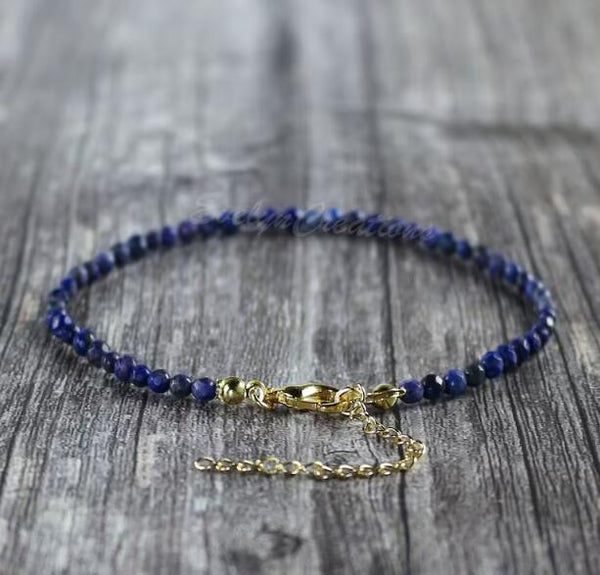 Natural Lapis Lazuli Dainty Bracelet