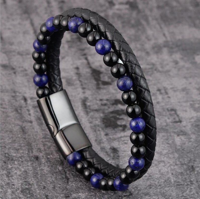 Lapis lazuli and shop black obsidian