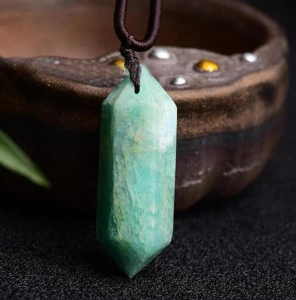 Natural Amazonite Stone Pendant Necklace