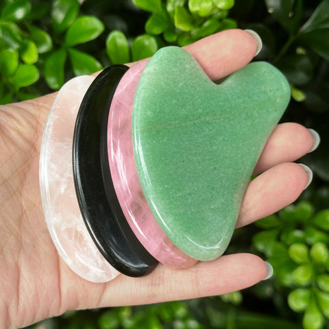 Gua Sha Tool Natural Stone Crystal Scraping Board Facial Beauty Massage Gemstone