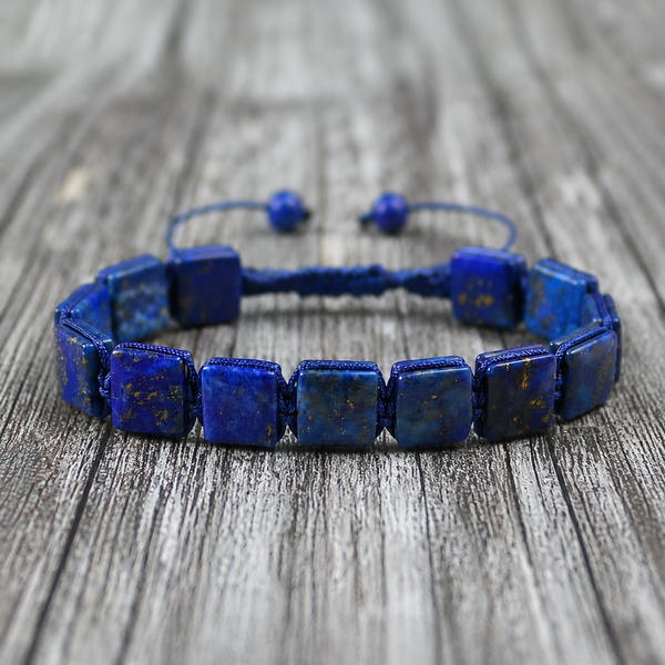 Square Lapis Lazuli Beaded Bracelet