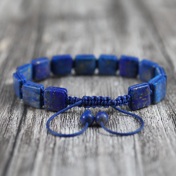 Square Lapis Lazuli Beaded Bracelet