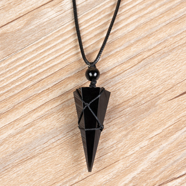 Natural Obsidian Gemstone Healing Pendant Necklace