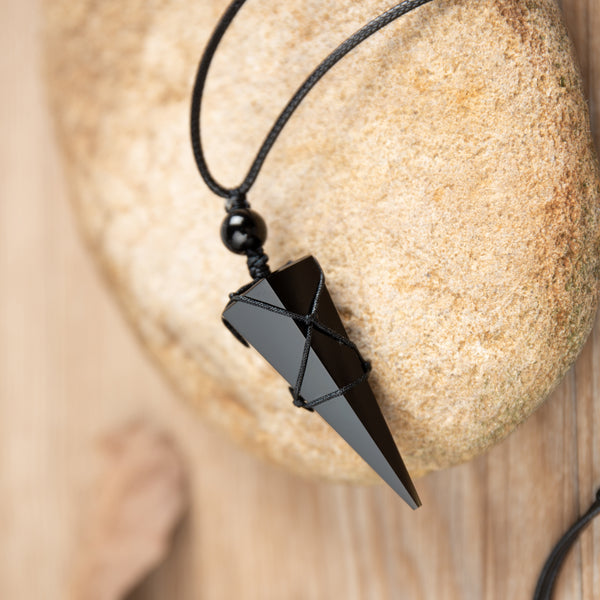 Natural Obsidian Gemstone Healing Pendant Necklace