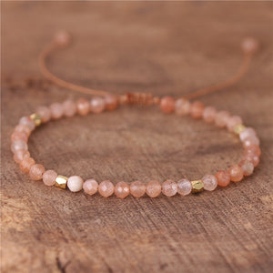 Minimalist Sunstones Dainty Bracelet 3MM Beads