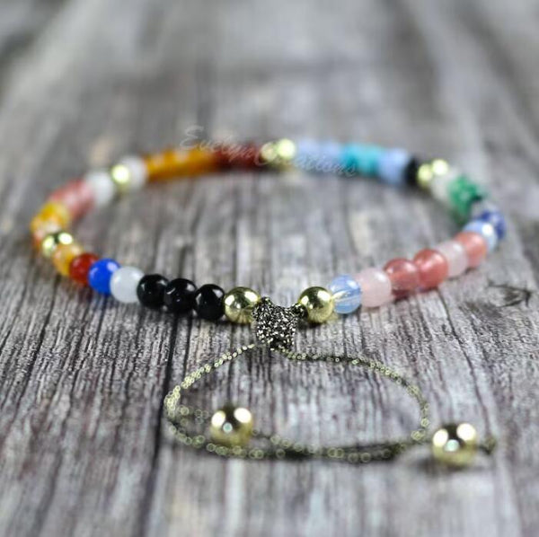 Natural Healing Crystal Chakra Energy Protection Bracelet