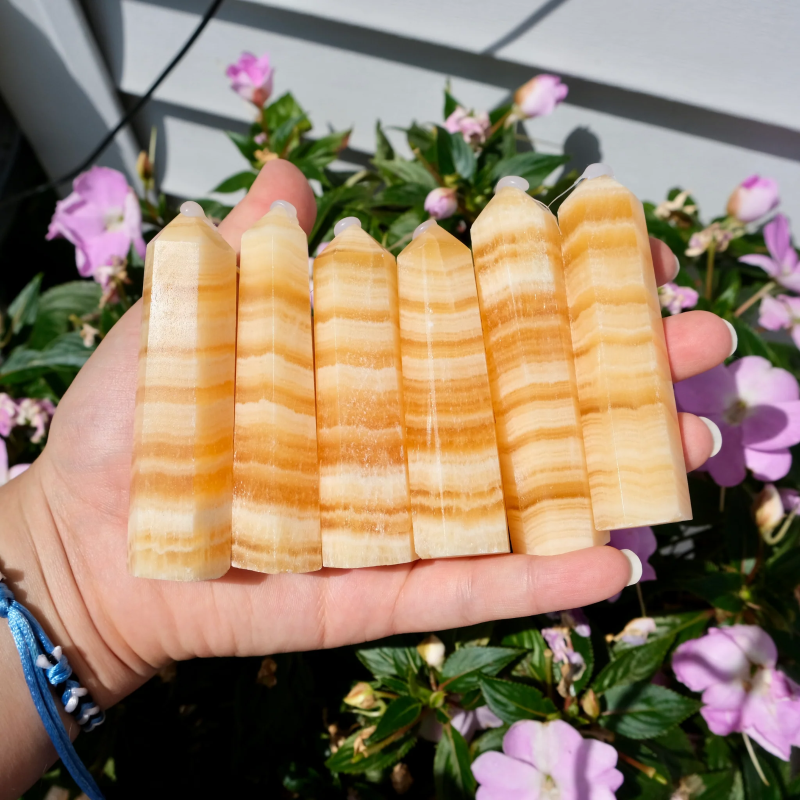 Orange Calcite Obelisk Crystal Tower Wand Reiki Healing Crystal Decoration Gift