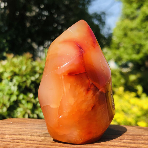 Natural Healing Red Agate Flame Carving Carnelian Tower Reiki Crystal Collector