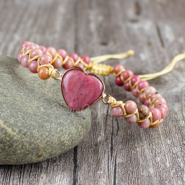 Healing Rhodonite Crystal Bracelet