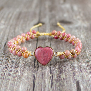 Healing Rhodonite Crystal Bracelet