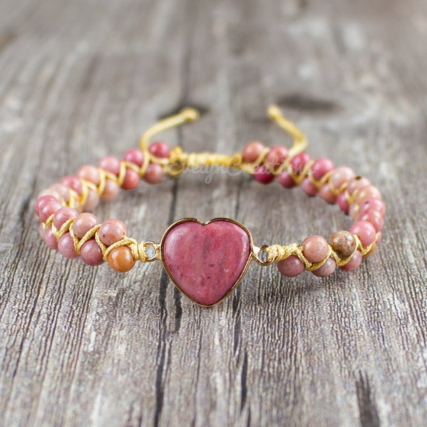 Healing Rhodonite Crystal Bracelet