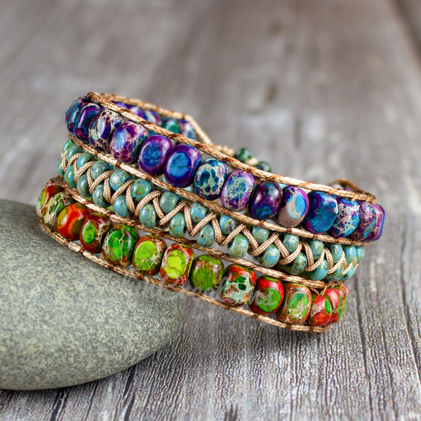 Natural Stone Galaxy Sea Sediment Beads Bracelet