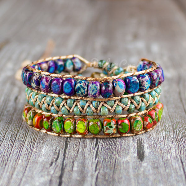 Natural Stone Galaxy Sea Sediment Beads Bracelet
