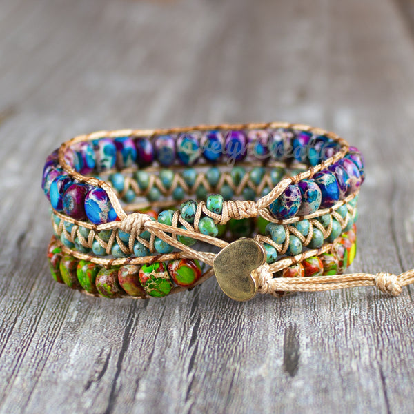Natural Stone Galaxy Sea Sediment Beads Bracelet