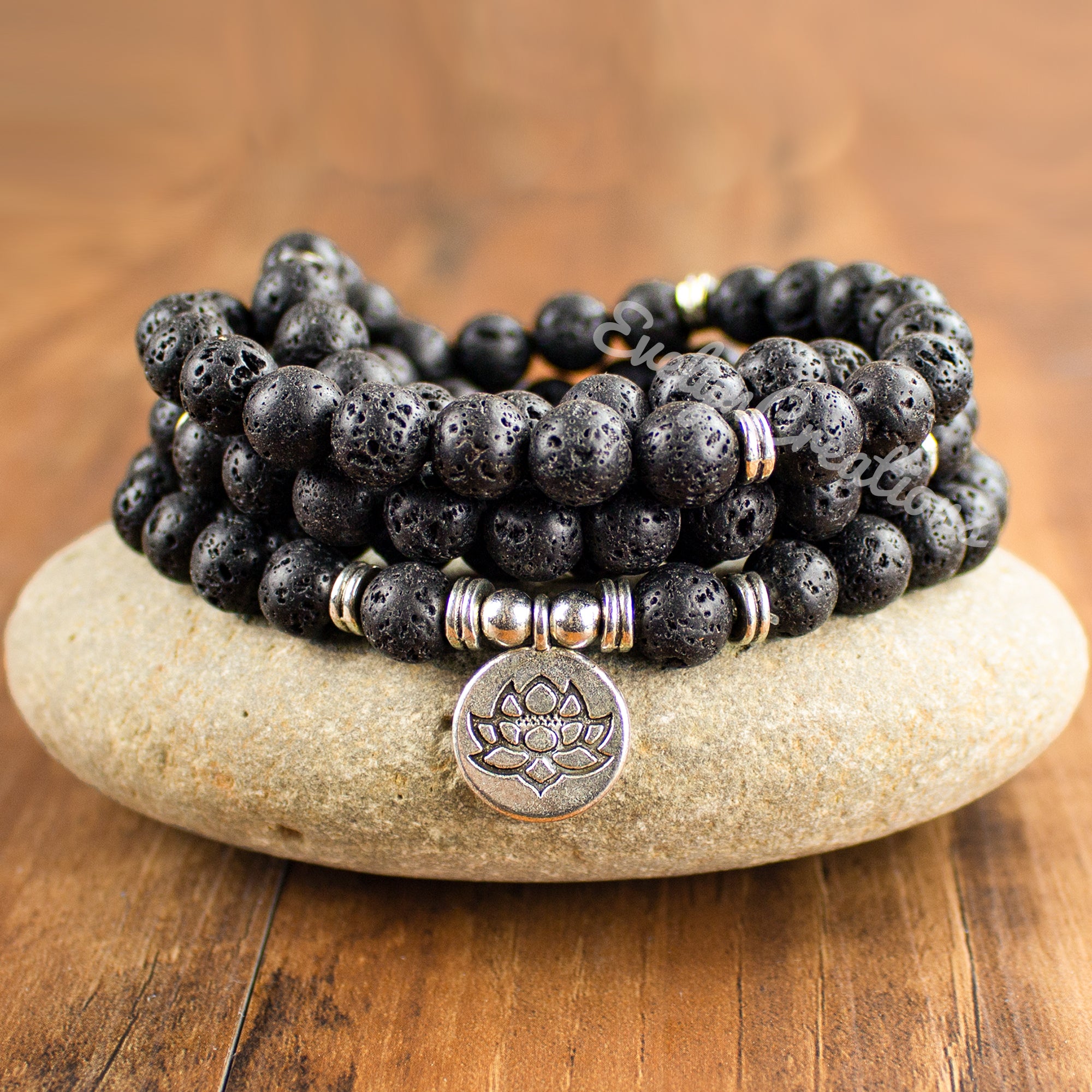 Natural Lava Rock Stone Mala Beads