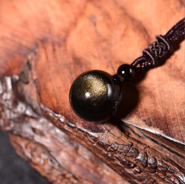 Natural Gold Obsidian Necklace
