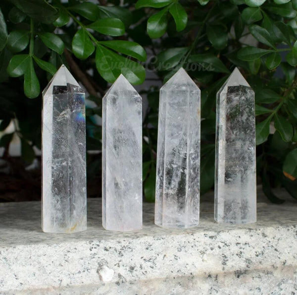 Natural Clear Quartz Tower Healing Crystal Point Wand
