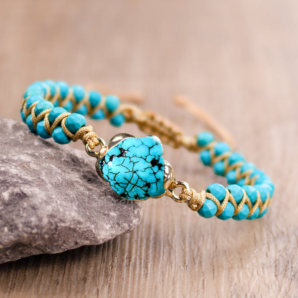 Natural Turquoise Raw Stone Emotional Healing Bracelet