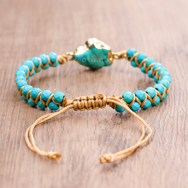 Natural Turquoise Raw Stone Emotional Healing Bracelet