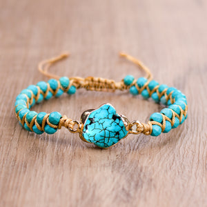 Natural Turquoise Raw Stone Emotional Healing Bracelet