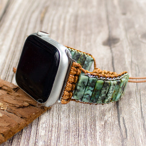 Natural African Turquoise Stone Watch Strap Band for Apple