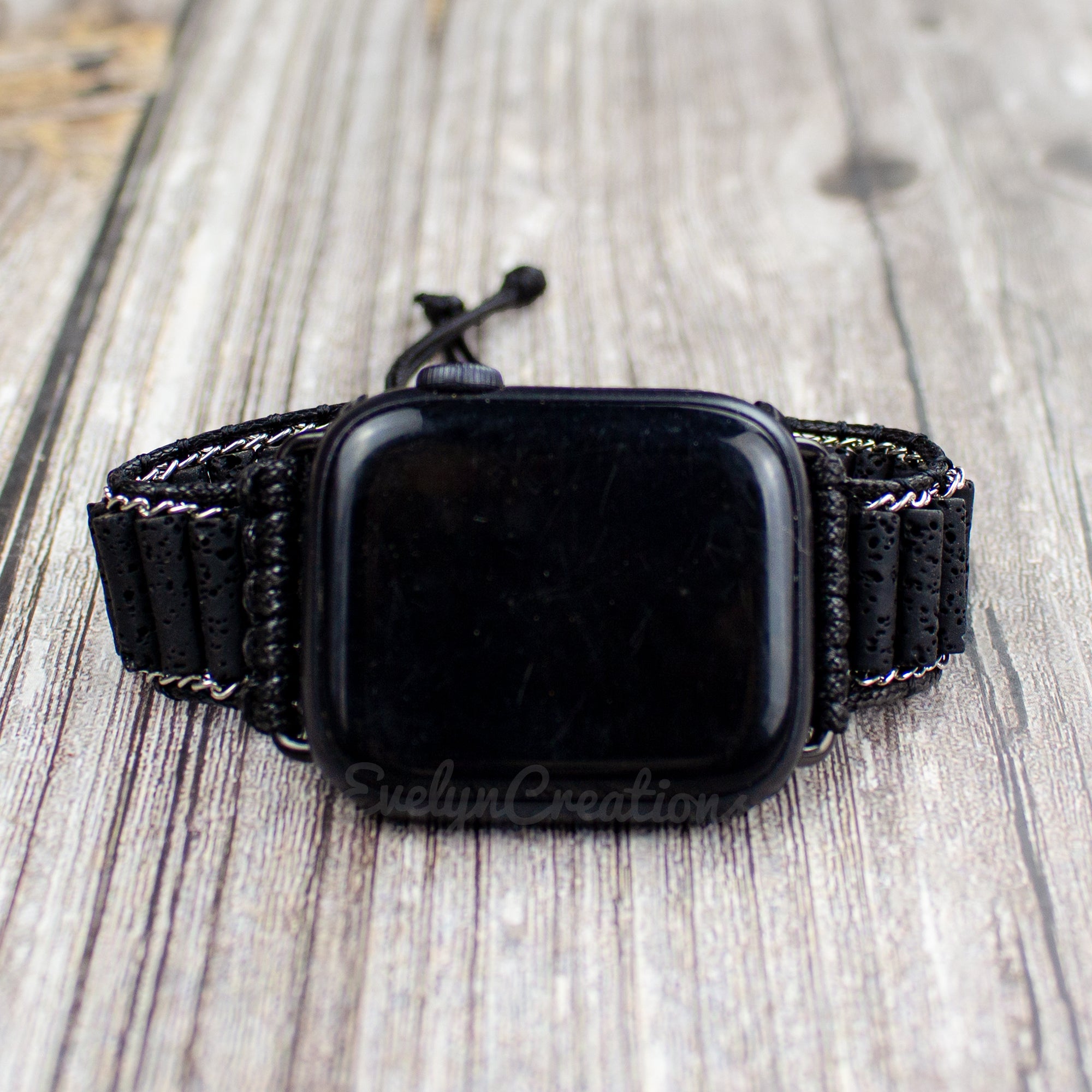 Natural Lava Stone Watch Strap Band for Apple