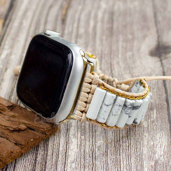 Natural Howlite Stone Watch Strap for Apple