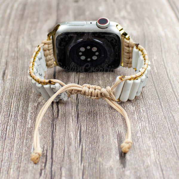 Natural Howlite Stone Watch Strap for Apple