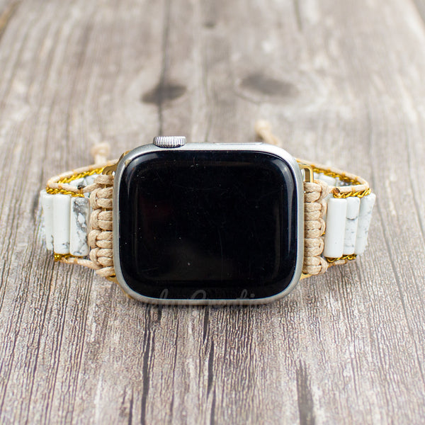 Natural Howlite Stone Watch Strap for Apple
