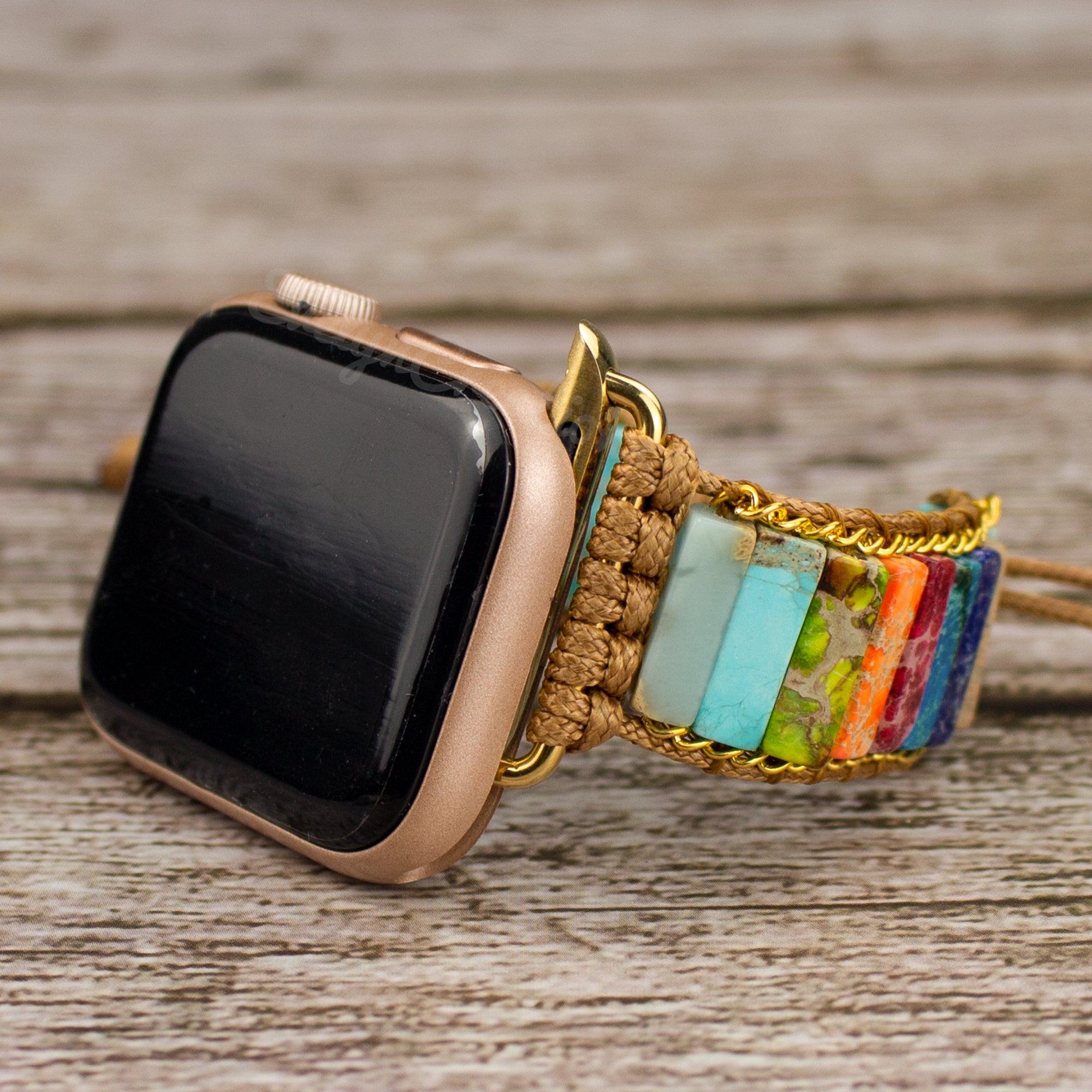 Natural Gemstone Chakras Watch Strap Band for Apple