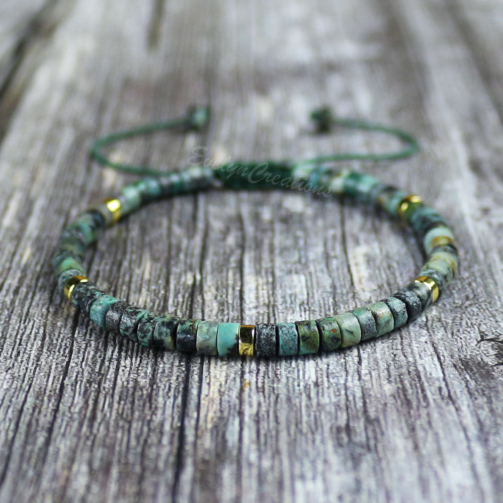 African Turquoise Dainty Bracelet