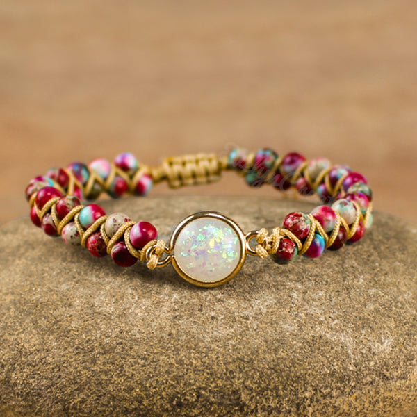 Galaxy Sea Sediment Jasper Stone Healing Meditation Balance Bracelet