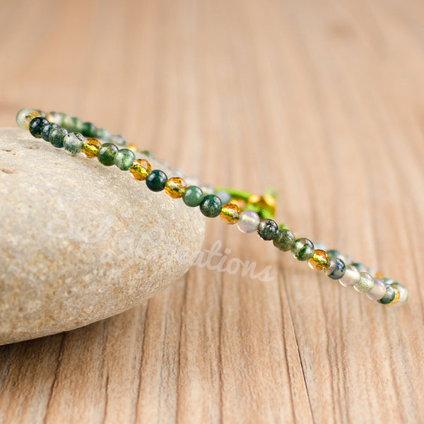 Natural Stone Moss Agate Bracelet