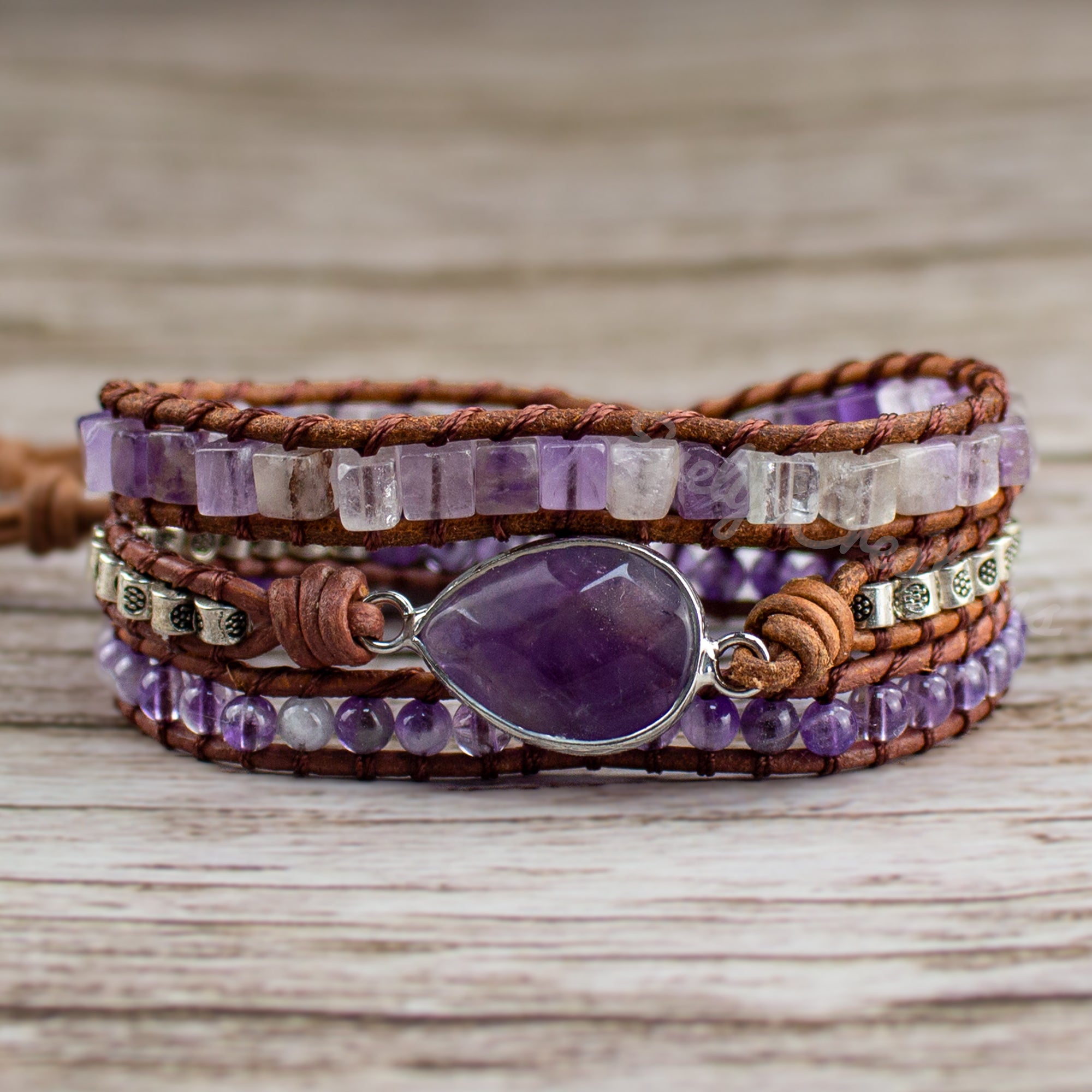 Natural Amethyst Crystal Healing Bracelet