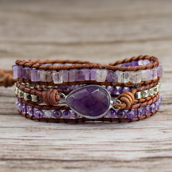 Natural Amethyst Crystal Healing Bracelet