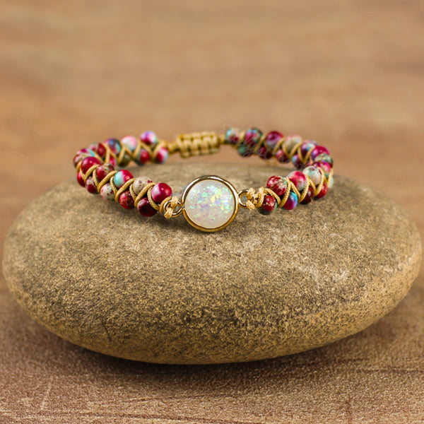 Galaxy Sea Sediment Jasper Stone Healing Meditation Balance Bracelet