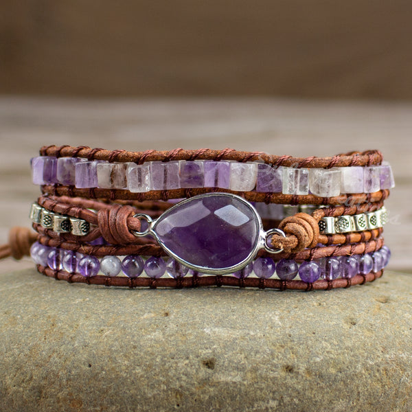 Natural Amethyst Crystal Healing Bracelet