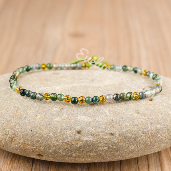 Natural Stone Moss Agate Bracelet