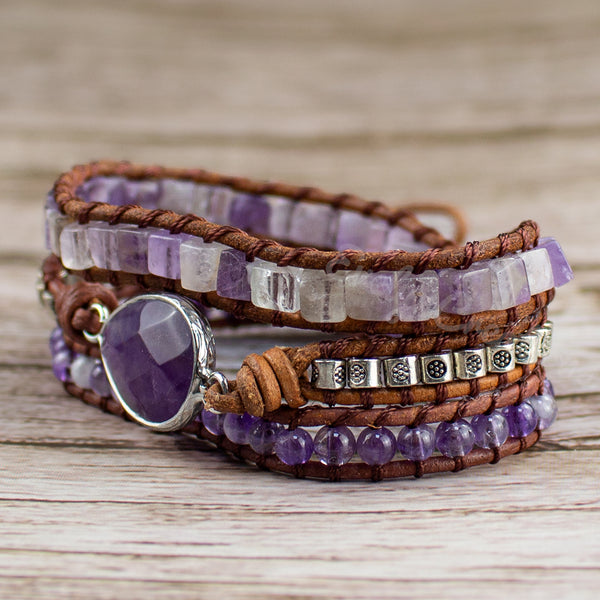 Natural Amethyst Crystal Healing Bracelet