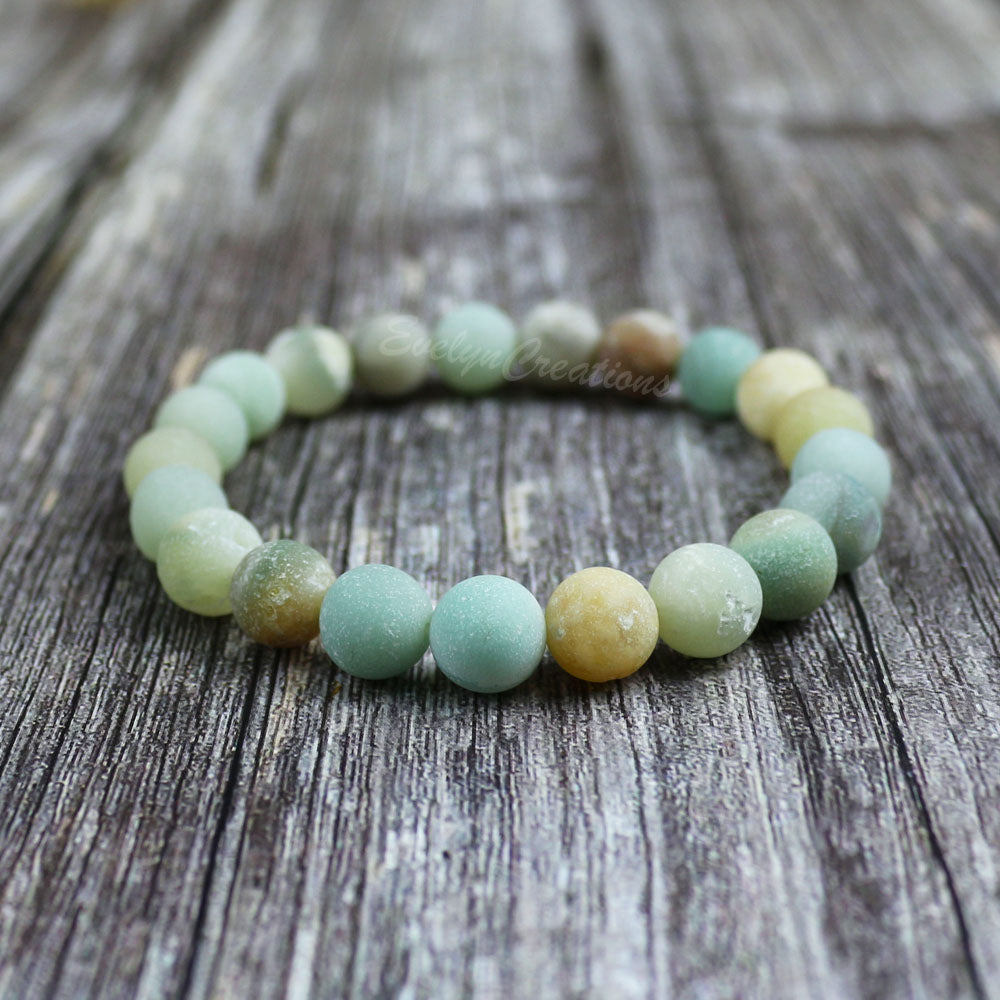 Matte Amazonite Stone Healing Stretchy Bracelet