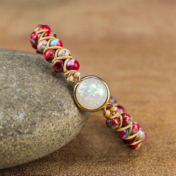 Galaxy Sea Sediment Jasper Stone Healing Meditation Balance Bracelet