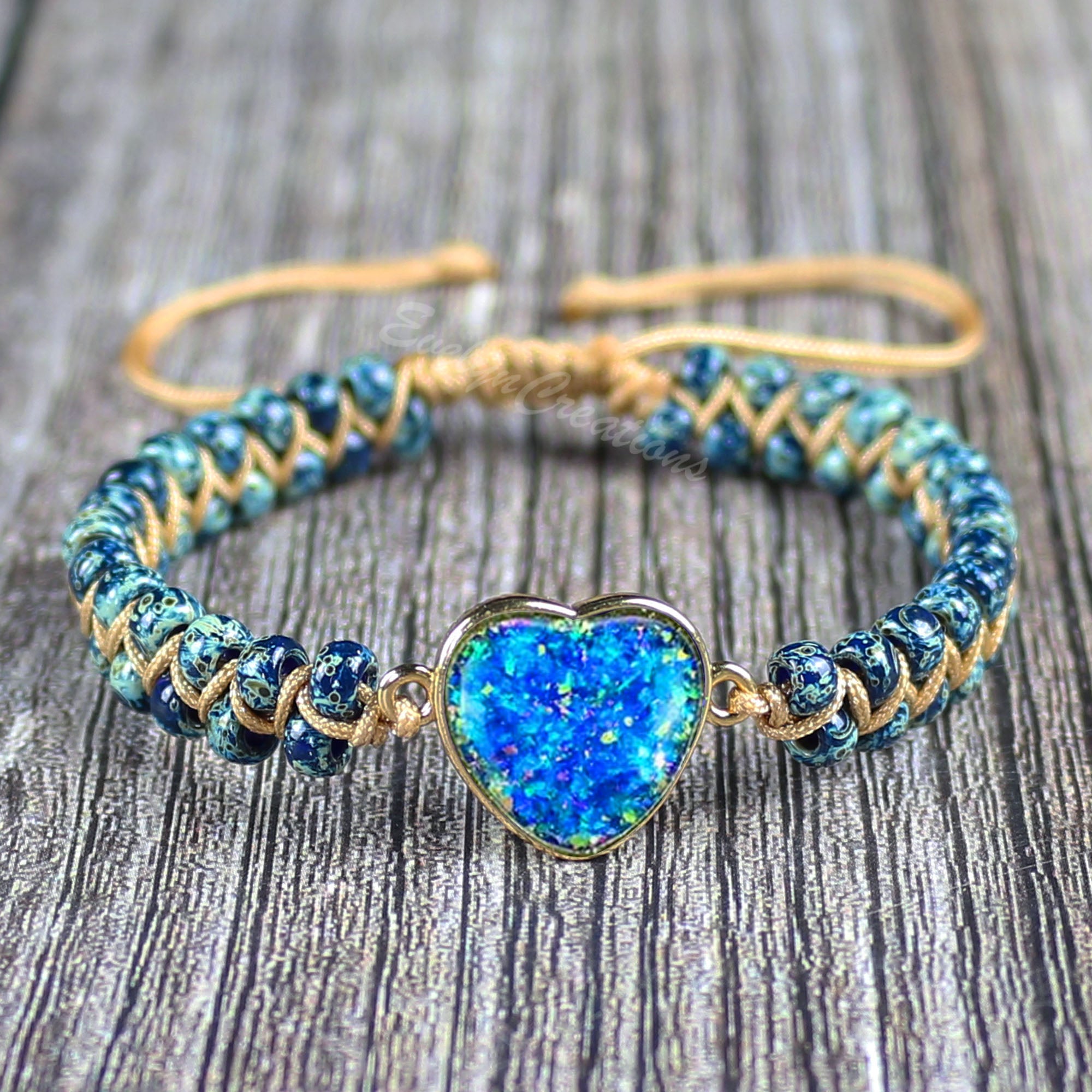 Natural Blue Sea Sediment Beads Bracelet