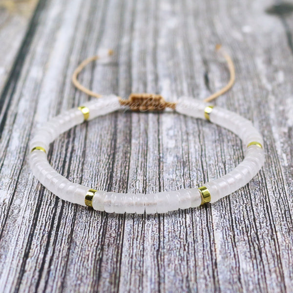 Natural Stone Dainty Clear Quartz Minimalist Bracelet