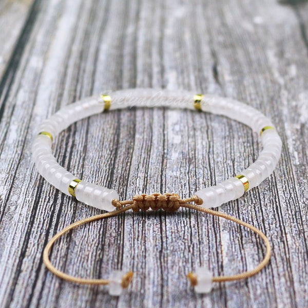 Natural Stone Dainty Clear Quartz Minimalist Bracelet