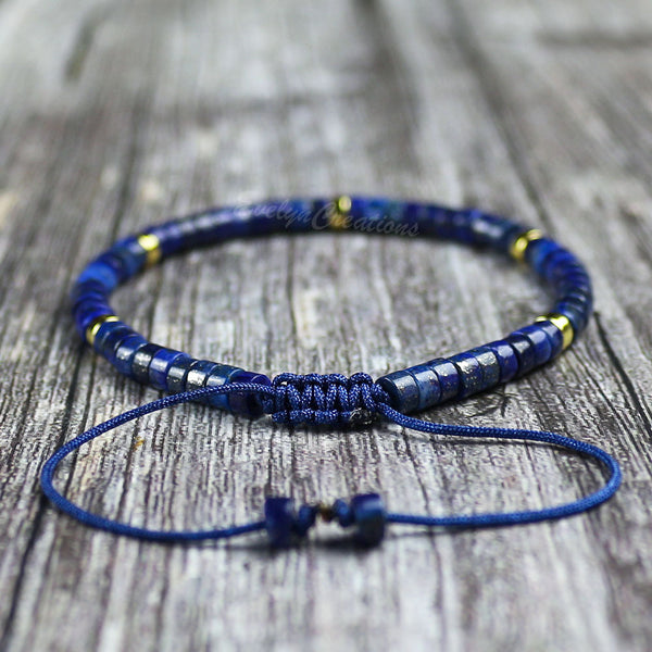 Lapis Lazuli Natural Gemstone Dainty Bracelet