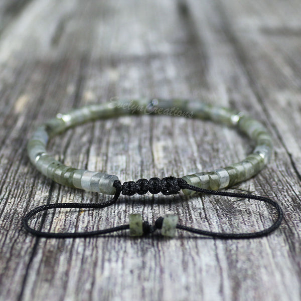 Natural Labradorite Gemstone Dainty Bracelet