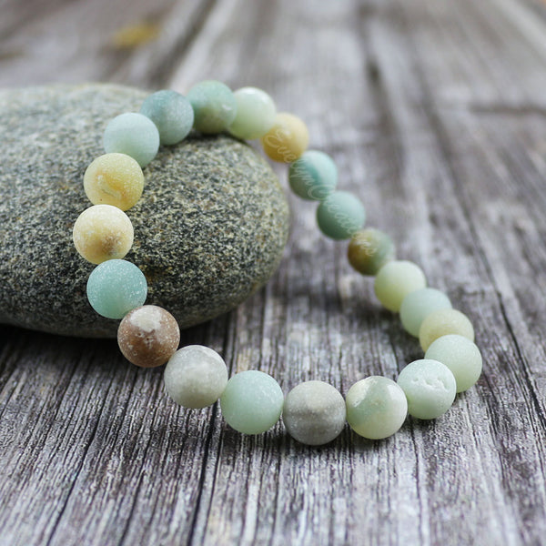 Matte Amazonite Stone Healing Stretchy Bracelet