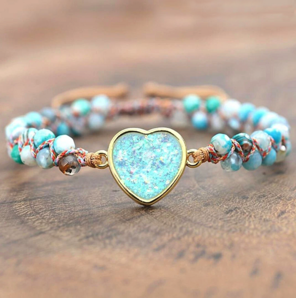 Blue Heart Opal Bracelet