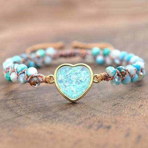 Blue Heart Opal Bracelet